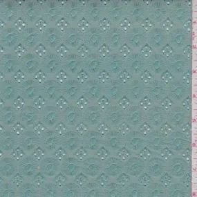 2 3/4 YD PC-Seafoam Embroidered Medallion Linen Blend Fabric