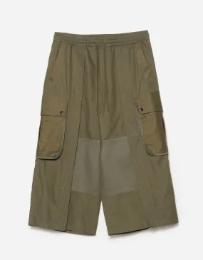 6052 M42 Hakama Cropped Track Pants Olive