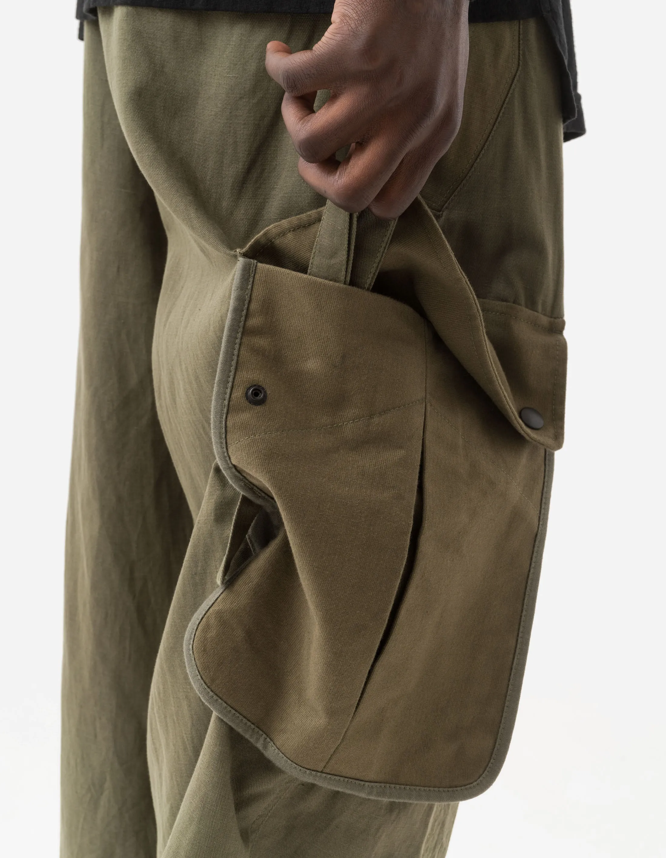 6052 M42 Hakama Cropped Track Pants Olive