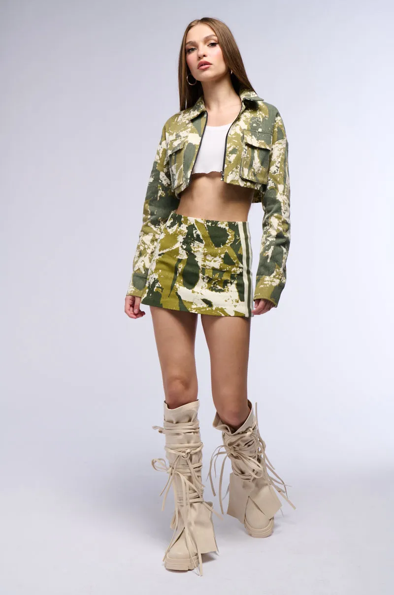 ABSTRACT CAMO UTILITY BOMBER