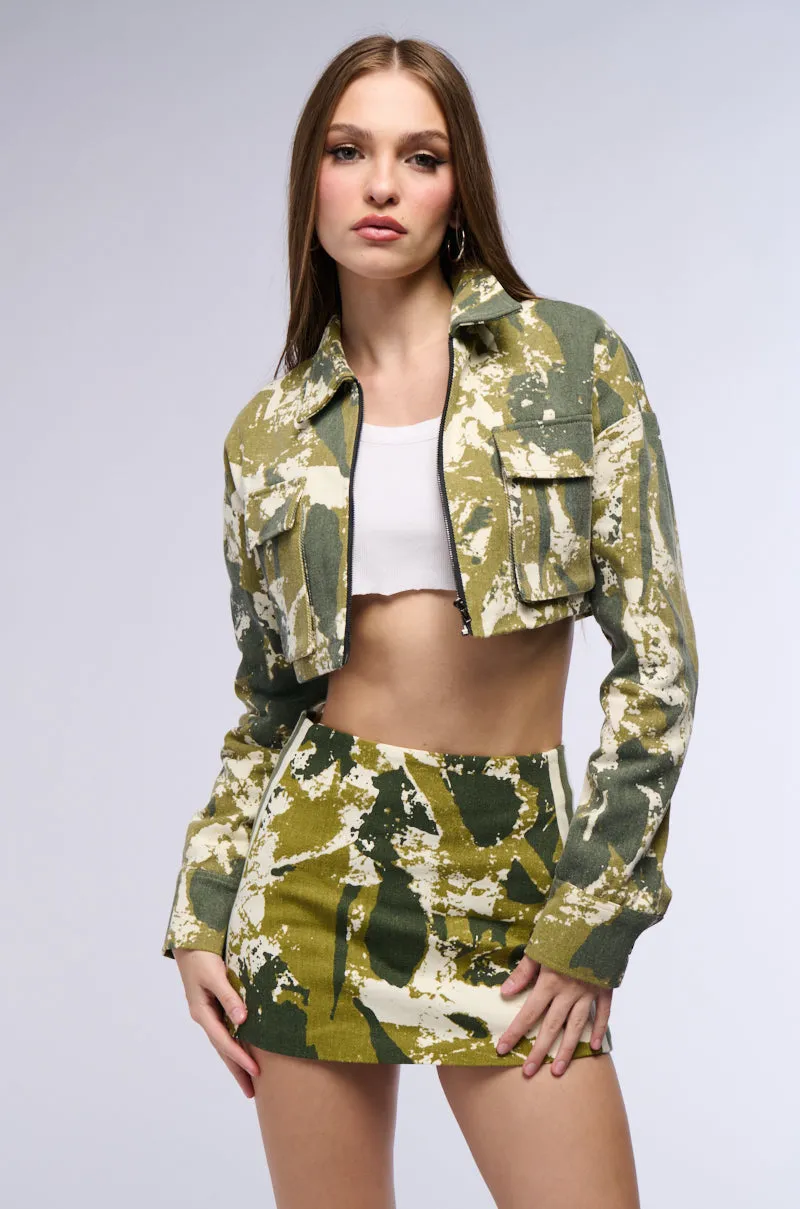 ABSTRACT CAMO UTILITY BOMBER