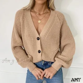 Amy Fashion - Women Knitted Cardigans Sweater