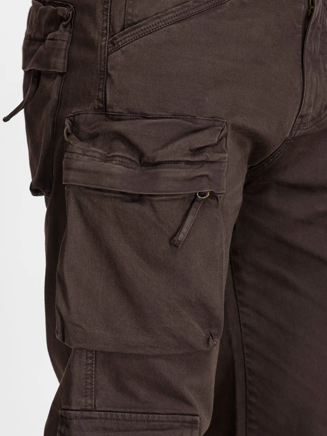 Baggy Utility Pants-10 pockets Brown