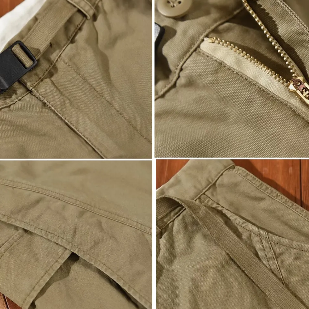 Belted Straight-Leg Cargo Pants