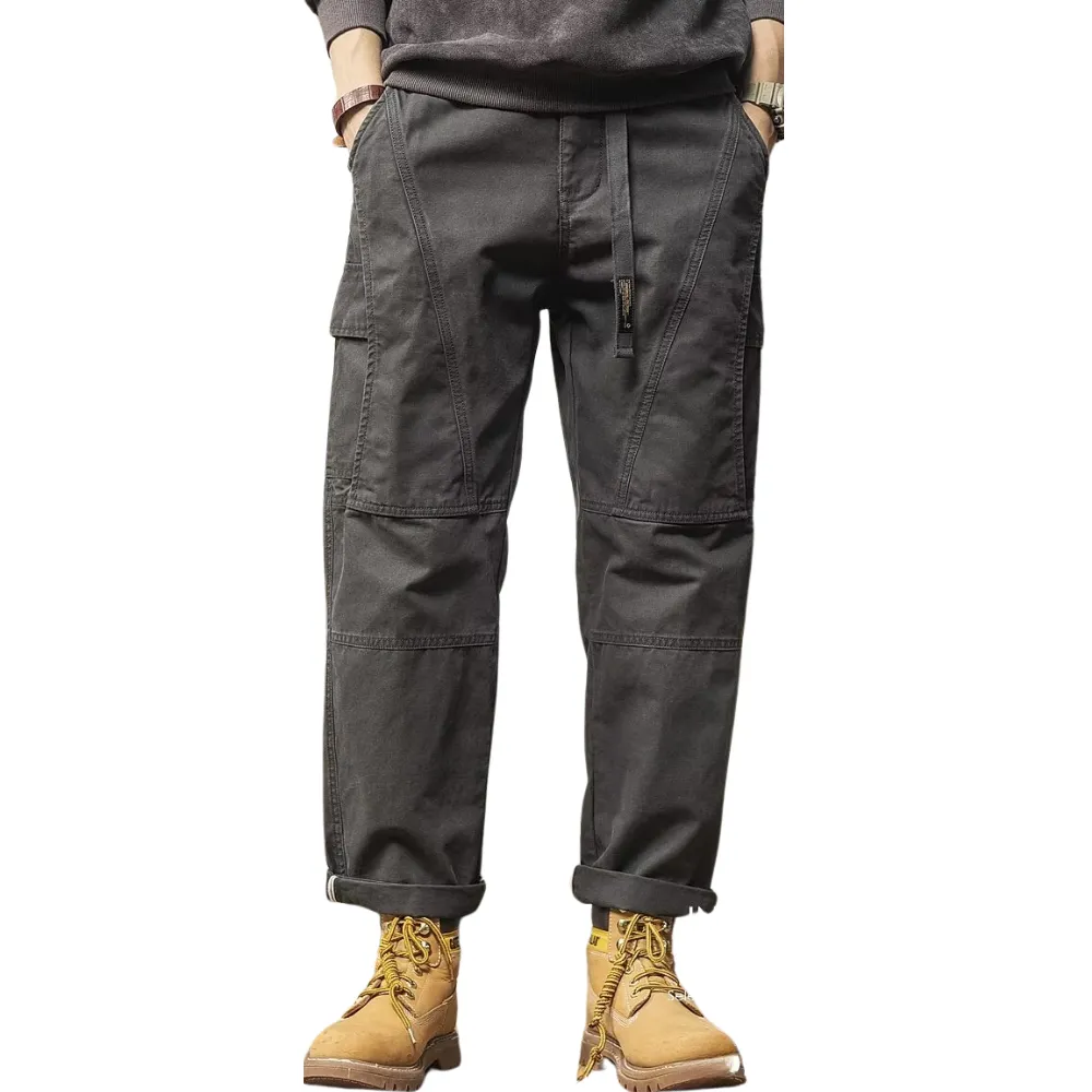 Belted Straight-Leg Cargo Pants