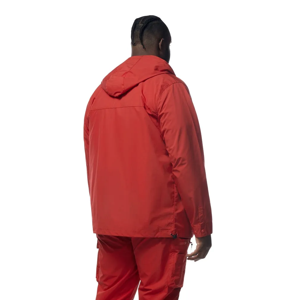 Big and Tall - Windbreaker Utility Jacket - Red