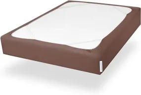 Box Spring Cover with Smooth and Elastic Woven Material, Queen Size, Wrinkle & Fading Resistant & Dustproof, Brown