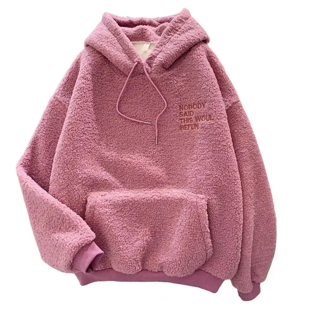 Cozy Thick Warm Fleece Embroidered Hoodie