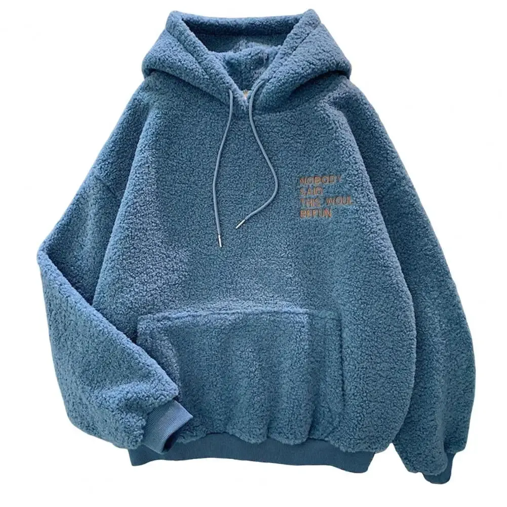 Cozy Thick Warm Fleece Embroidered Hoodie