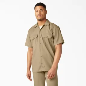 Dickies Men's Short Sleeve Work Shirt_Khaki