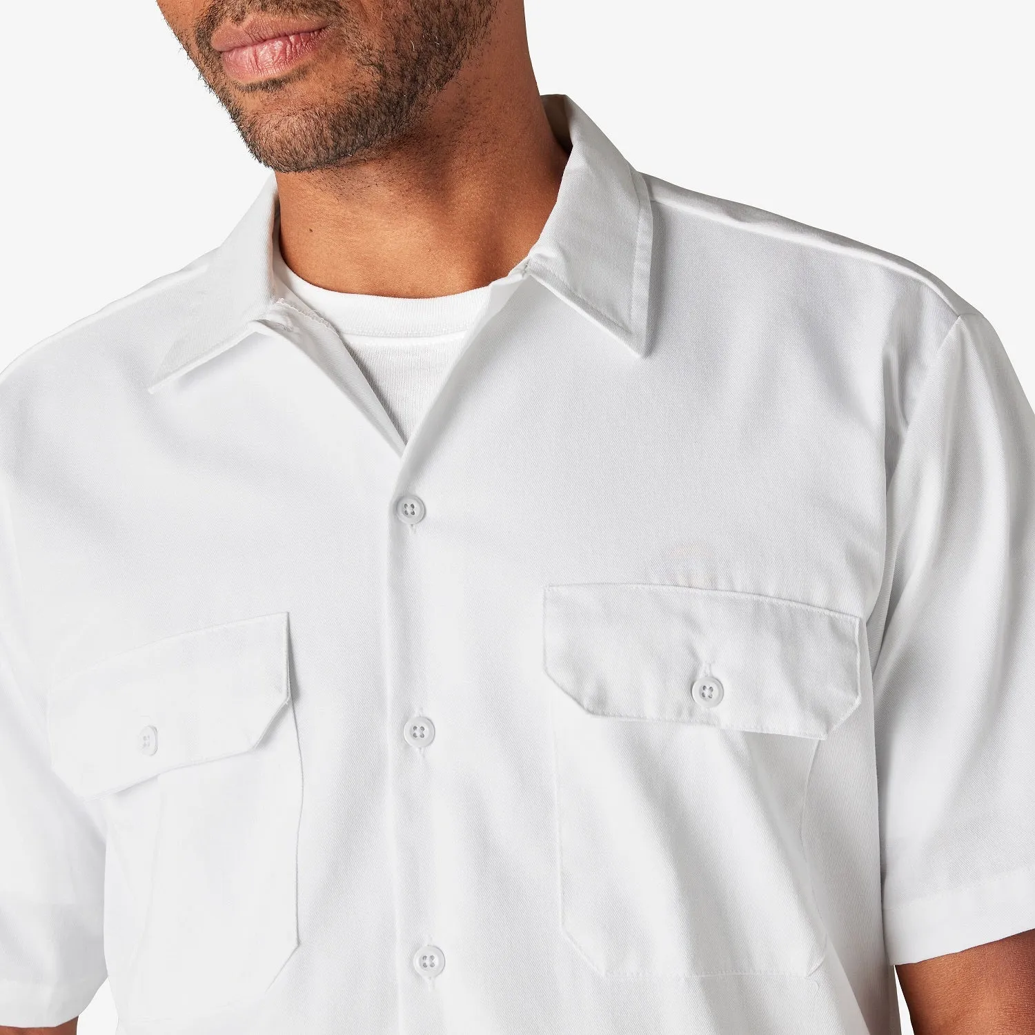 Dickies Men's Short Sleeve Work Shirt_White