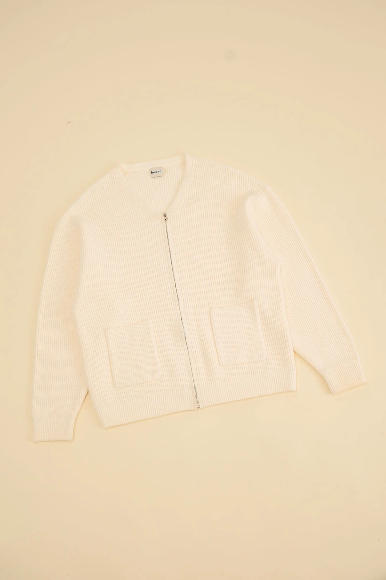 ECRU HEAVY KNITTED CARDIGAN