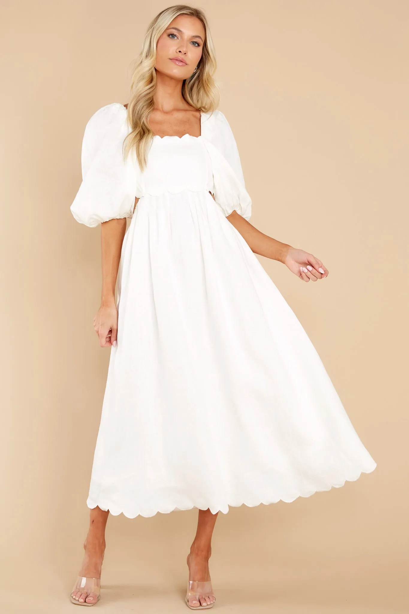 Endless Romance White Midi Dress