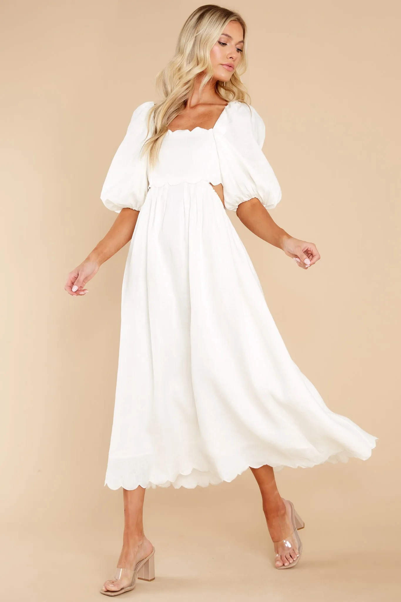 Endless Romance White Midi Dress