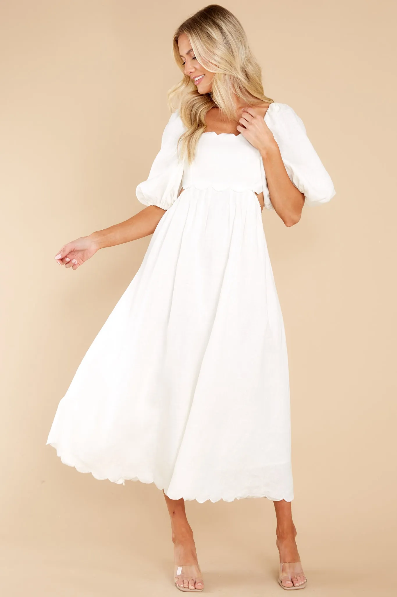 Endless Romance White Midi Dress