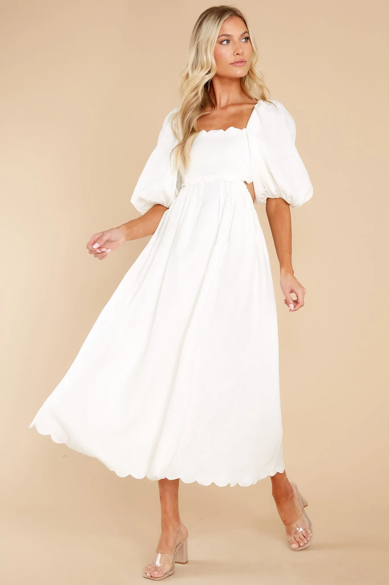 Endless Romance White Midi Dress