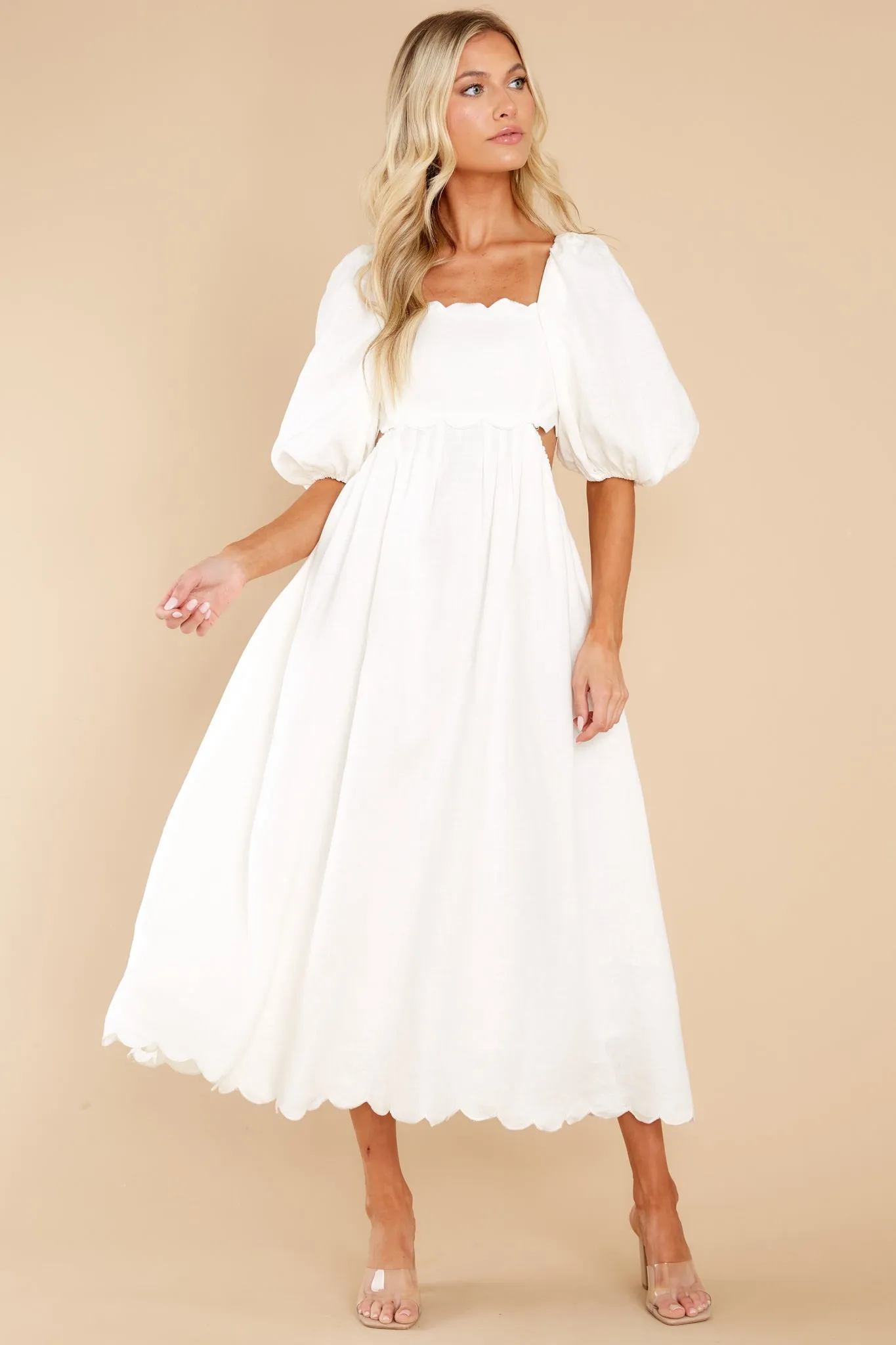 Endless Romance White Midi Dress