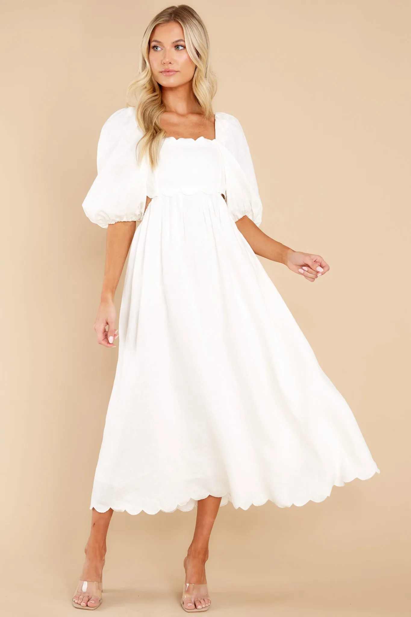 Endless Romance White Midi Dress