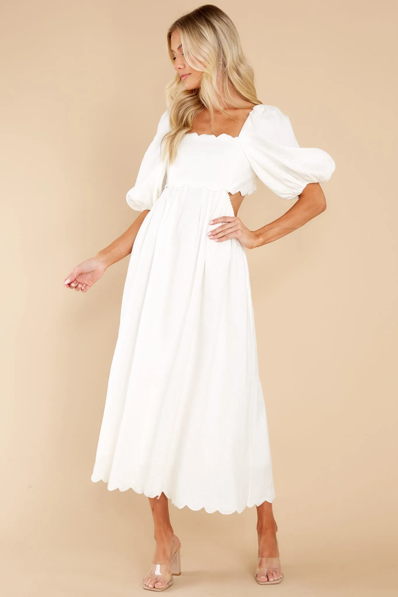 Endless Romance White Midi Dress