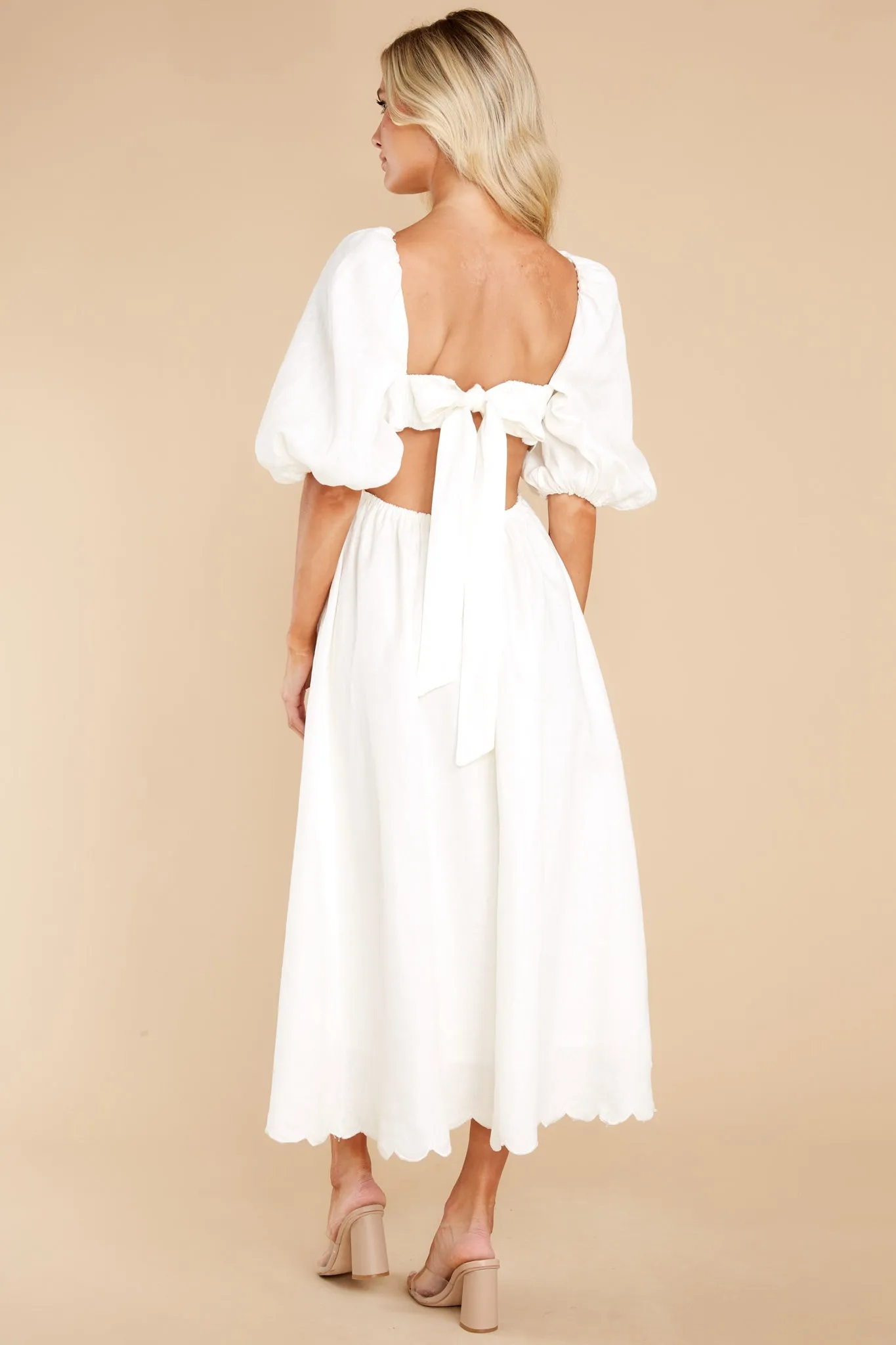 Endless Romance White Midi Dress