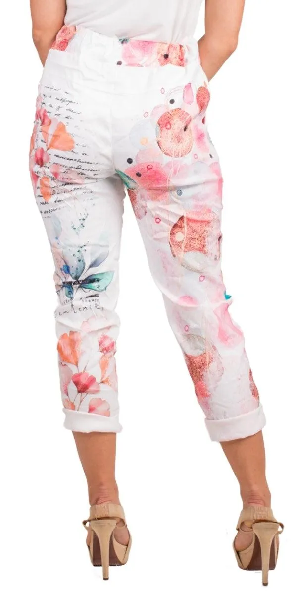 Geniviv Poppy Print Pant