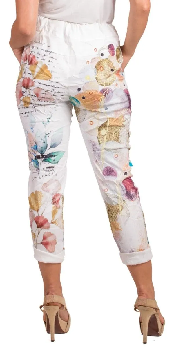 Geniviv Poppy Print Pant