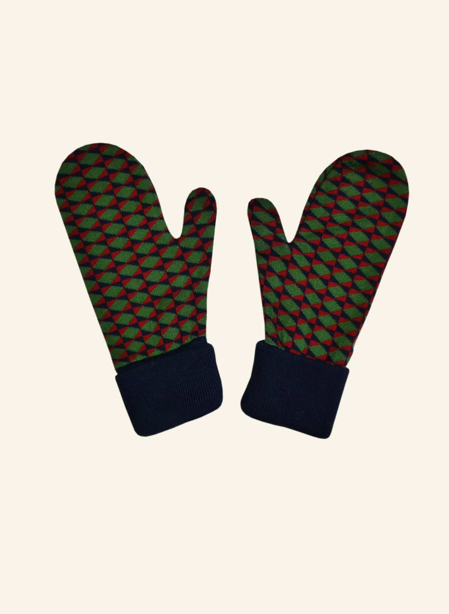 Knitted Mittens - Navy Harman