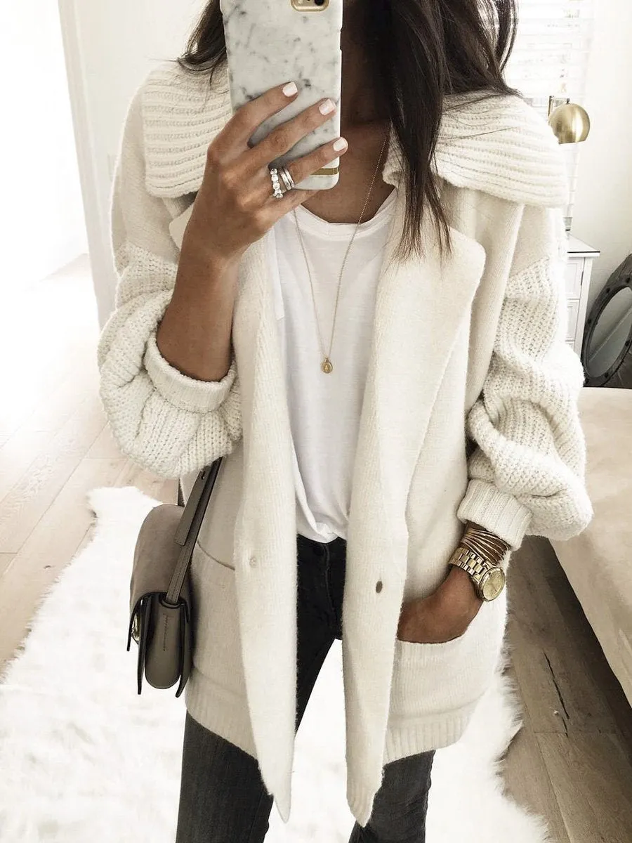 Look At Mirror Knitted Cardigans - White