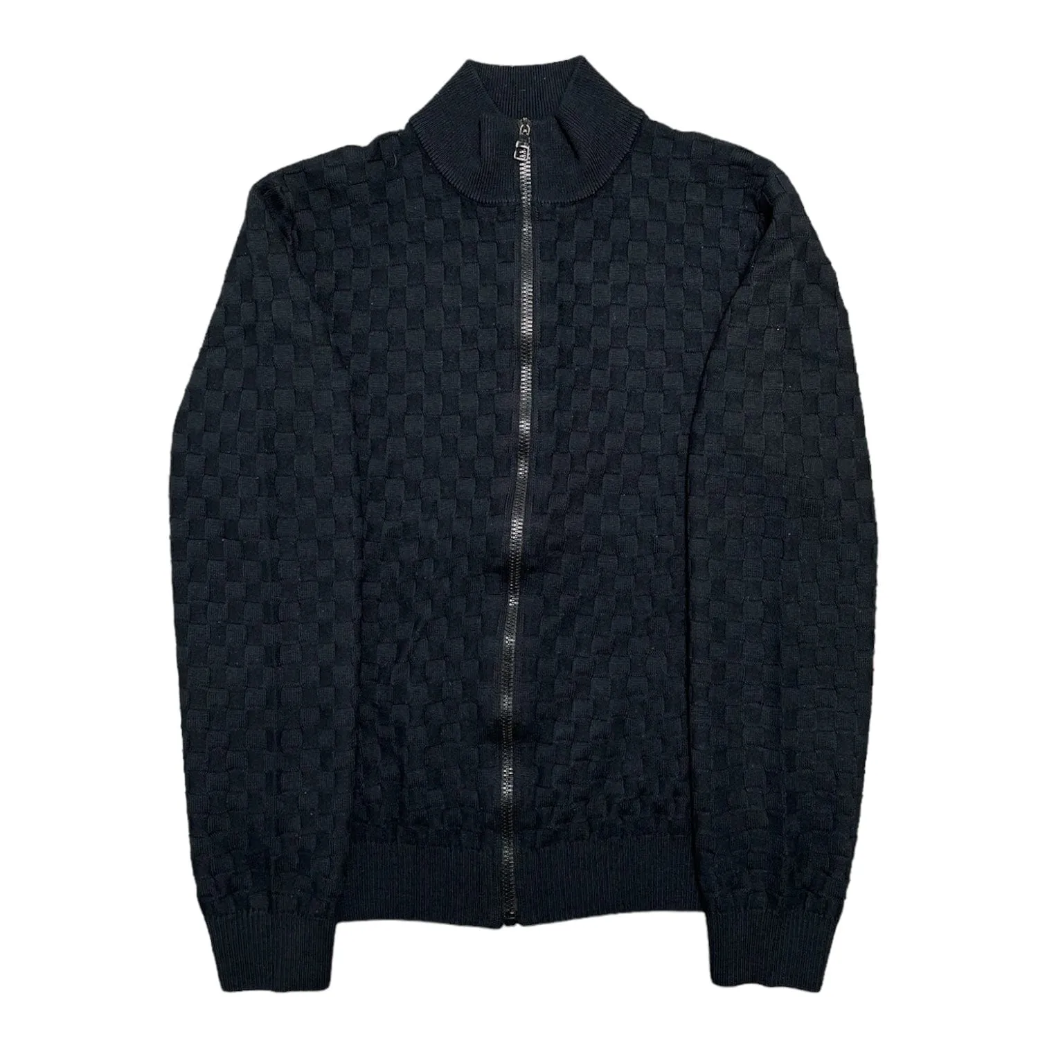 Louis Vuitton Damier Signature Zip Up Cardigan Night Blue Pre-Owned