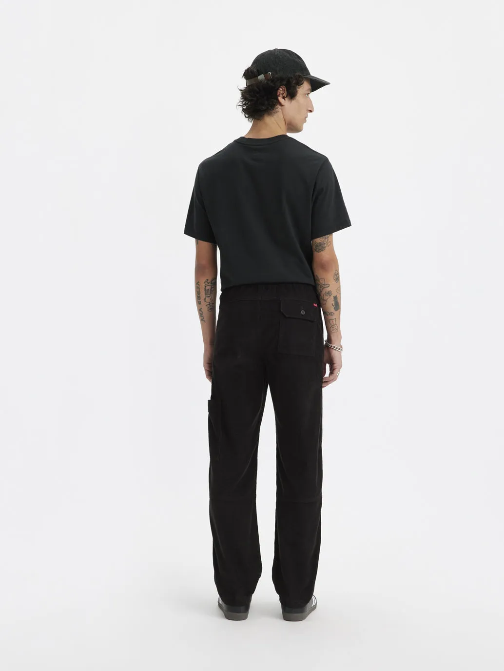 Men's Black Cargo Fit Trousers