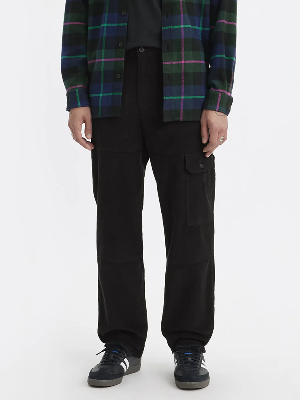 Men's Black Cargo Fit Trousers