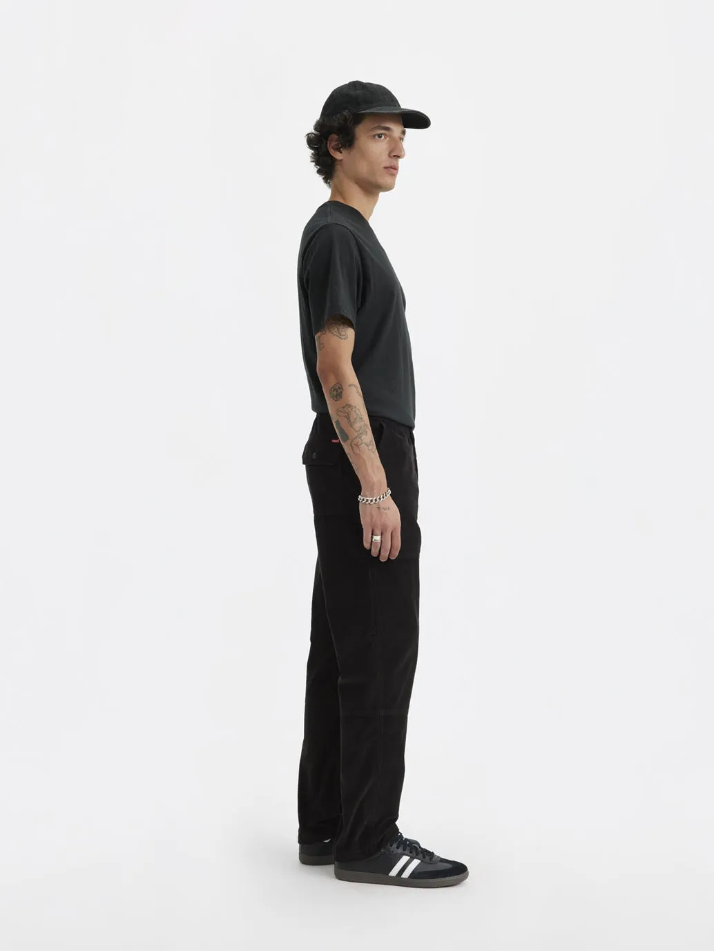 Men's Black Cargo Fit Trousers