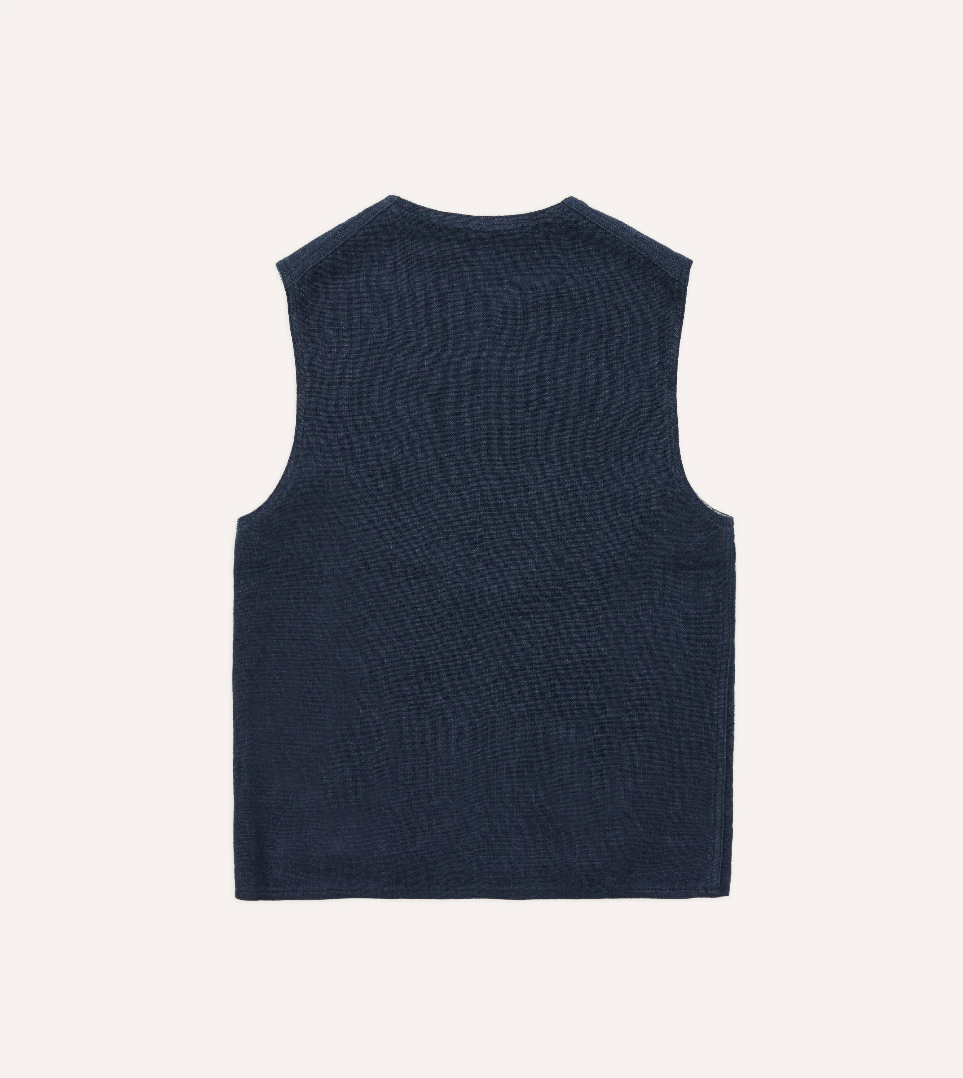 Navy Linen Utility Vest