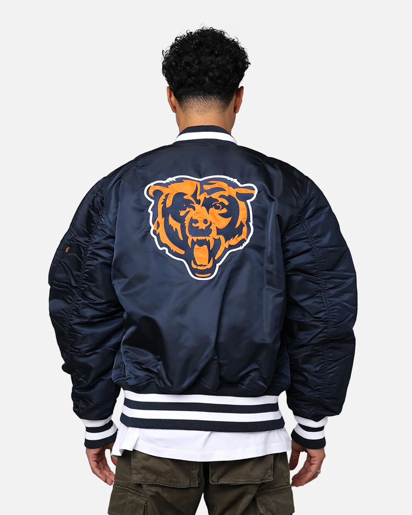 New Era X Alpha Series X NFL Chicago Bears MA-1 Bomber Jacket Navy/Orange