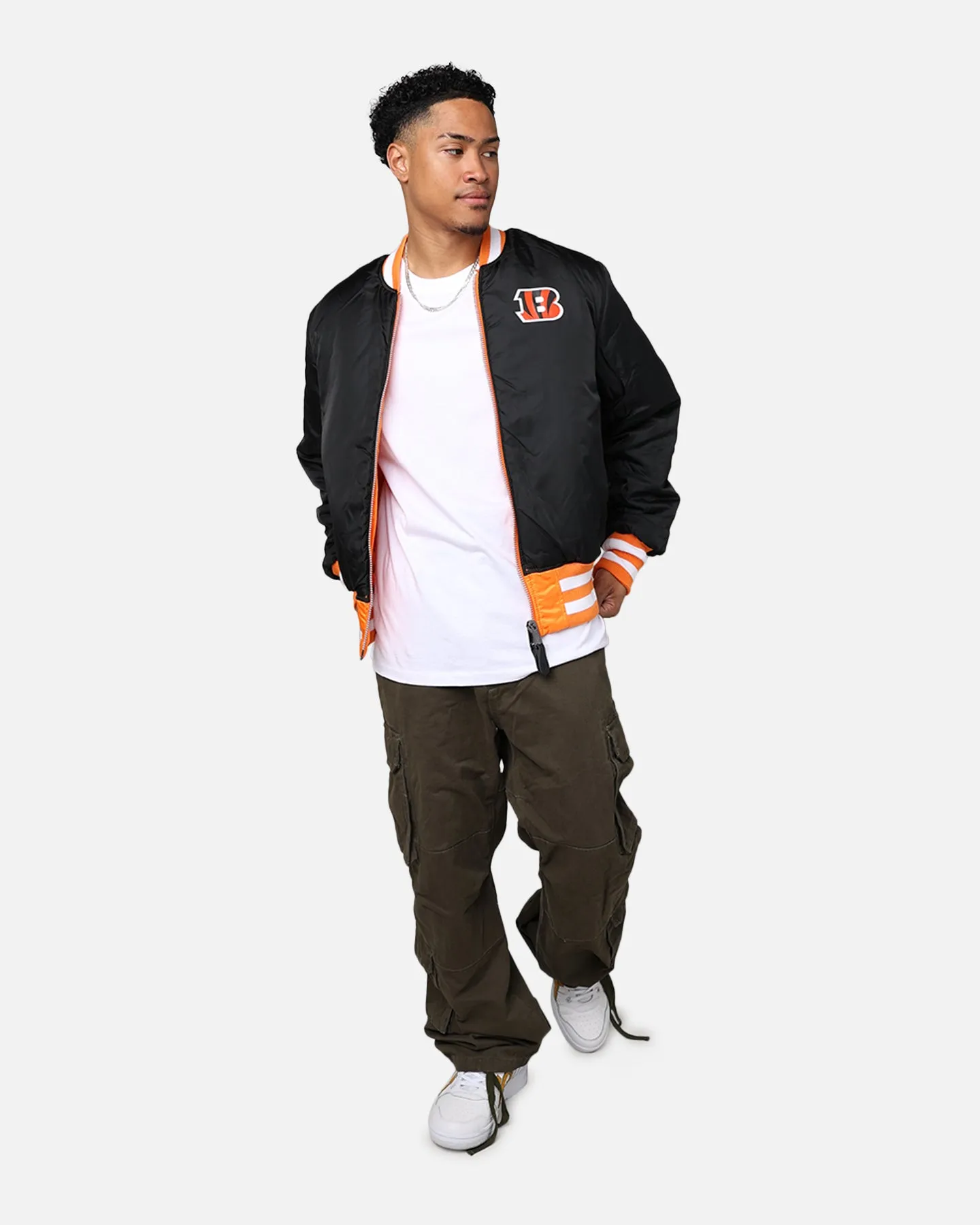 New Era X Alpha Series X NFL Cincinnati Bengals MA-1 Bomber Jacket Orange/Black