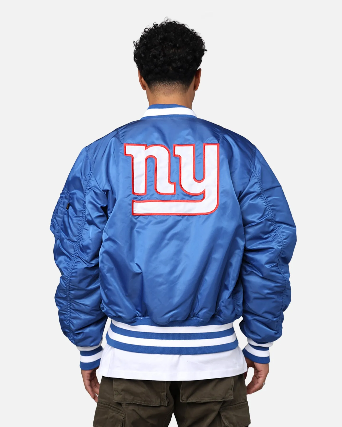 New Era X Alpha Series X NFL New York Giants MA-1 Bomber Jacket Royal/Red