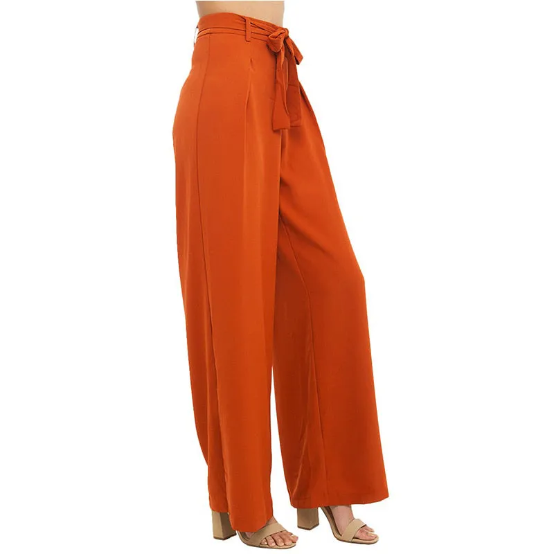 Orange Chiffon Palazzo Pants