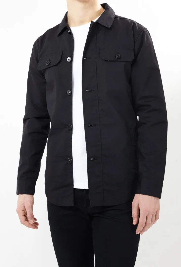 PROCESS BLACK BUTTON UP UTILITY JACKET