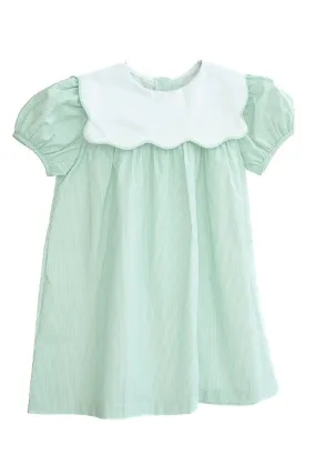 Scalloped Green Bib Dress