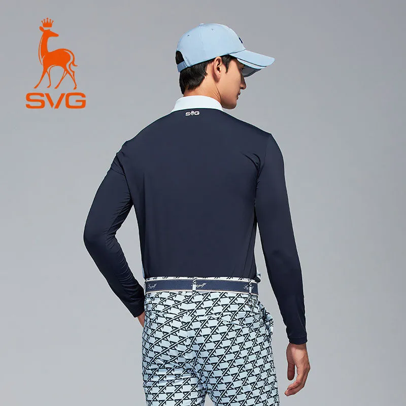 SVG Golf Men's Long Sleeve Golf Polo Shirts Athletic Workout Tops