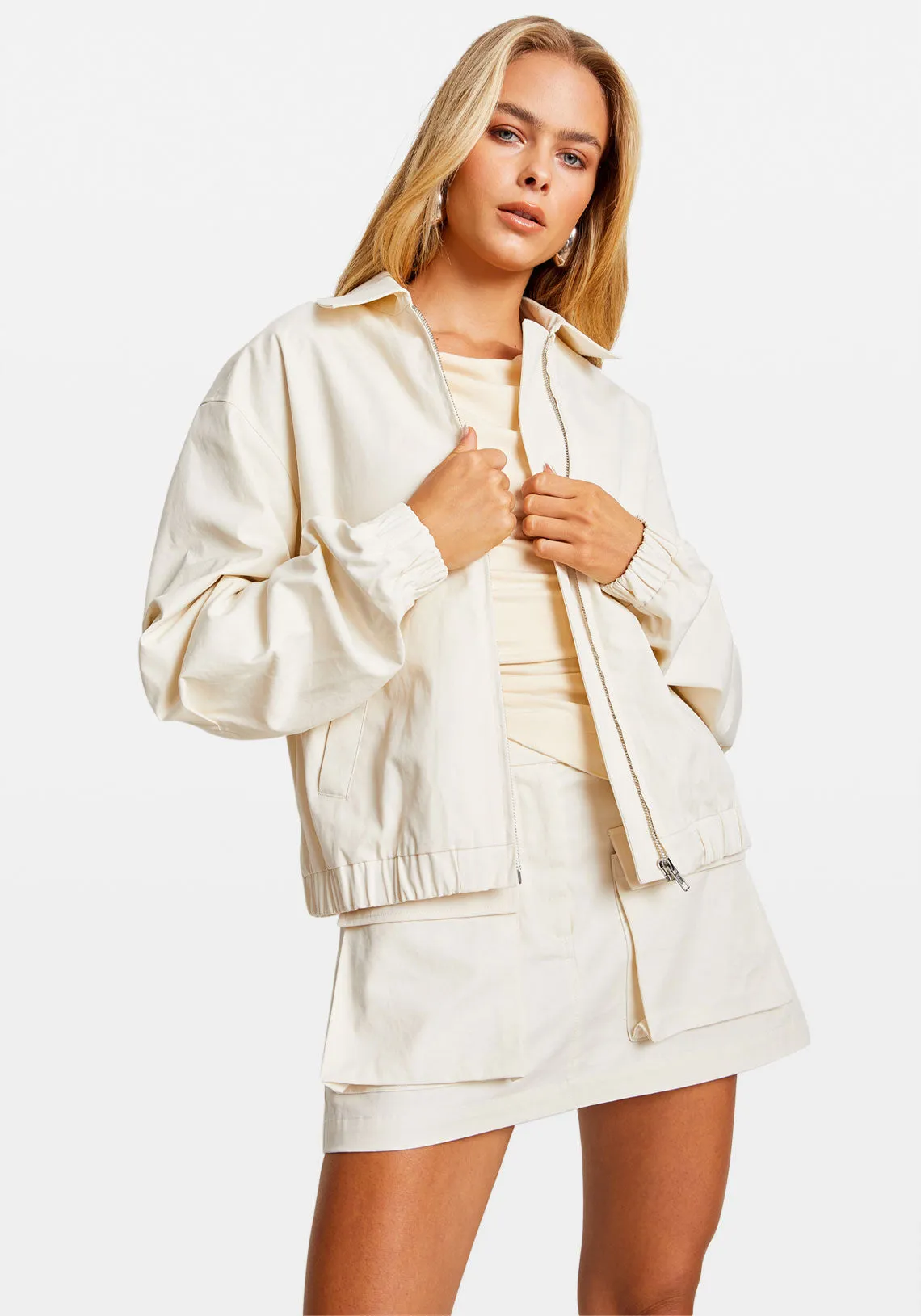 UTILITY BOMBER JACKET IVORY