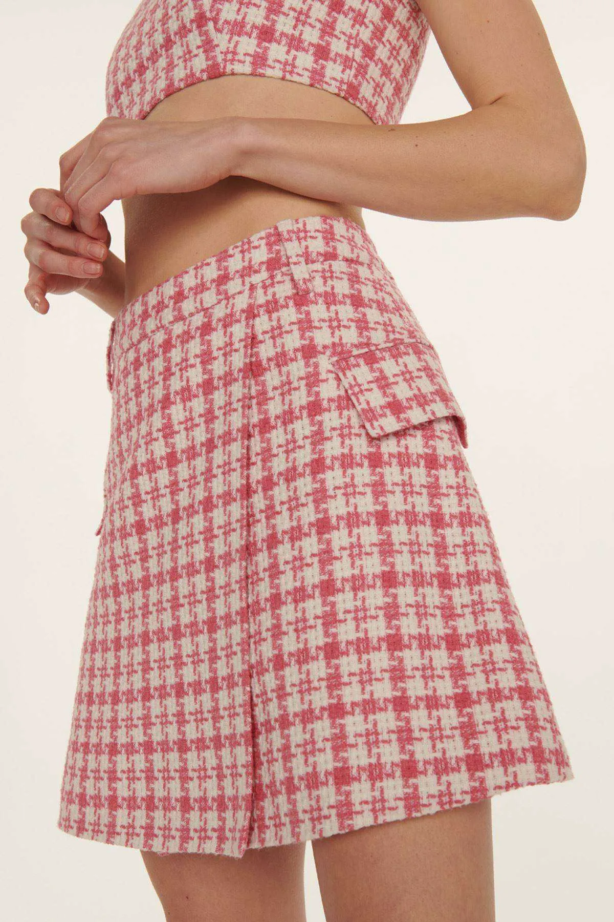 Wrap Skirt with Faux Pockets