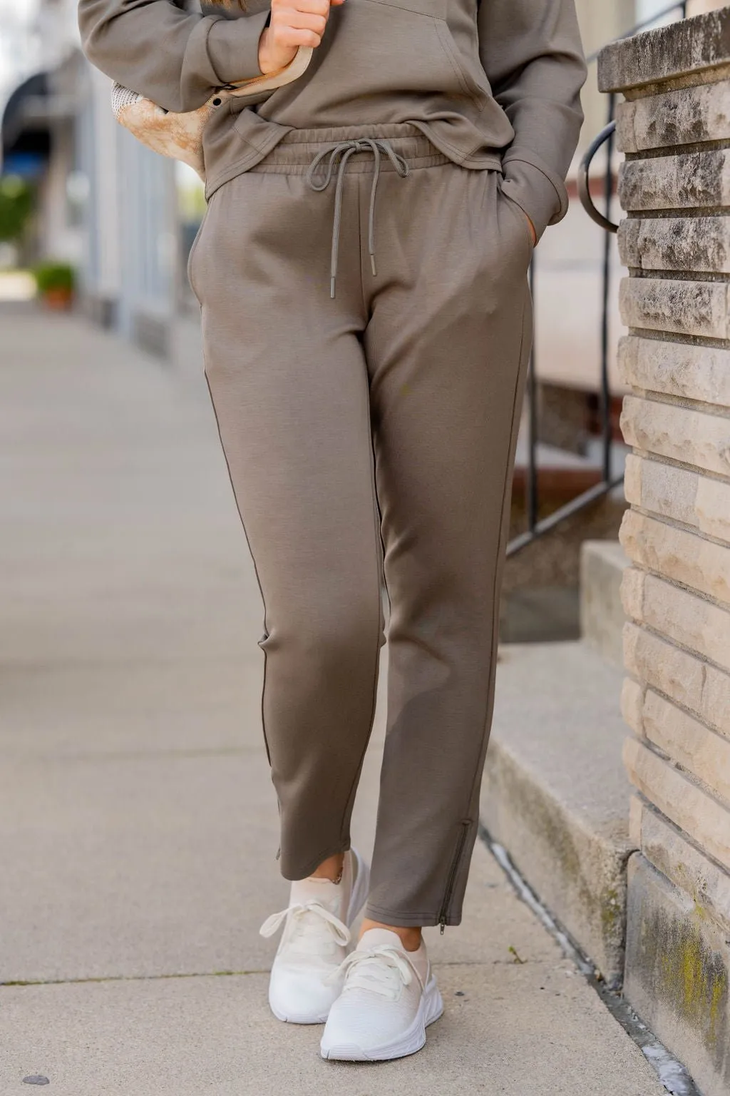 Zipper Bottom Drawstring Pants